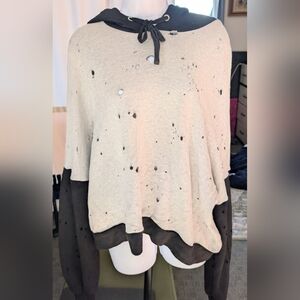 NWT Michael Lauren Distressed Hoodie Sz. L